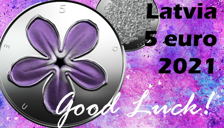 Latvia 5 euro 2021 "Good Luck"